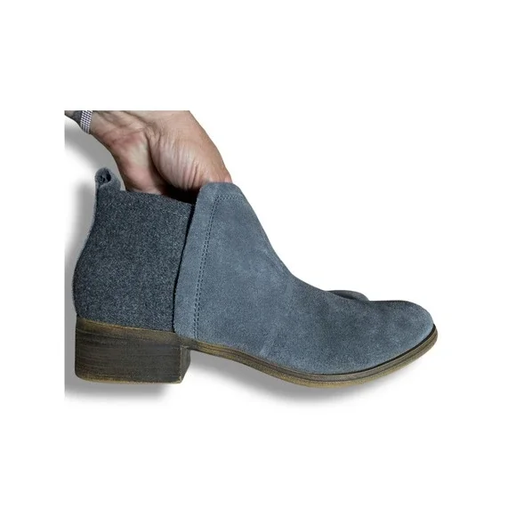 TOMS Suede Ankle Boots Gray Wool Accents Comfort Casual Shoes US 7 - Picture 7 of 12